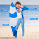 Disney 2025 new children's swimsuit boys and baby split swimsuit long sleeves trousers warm swimsuit set