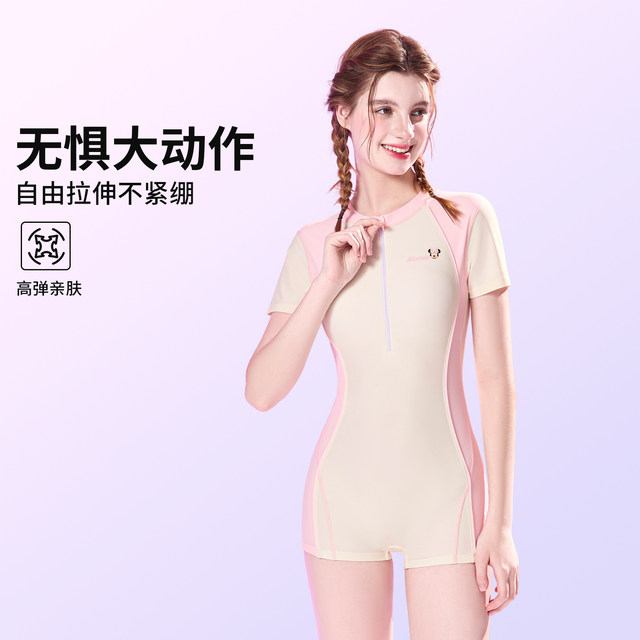Disney one-piece swimsuit hottest women college students professional racing flat angular sports women's hot spring swimming special