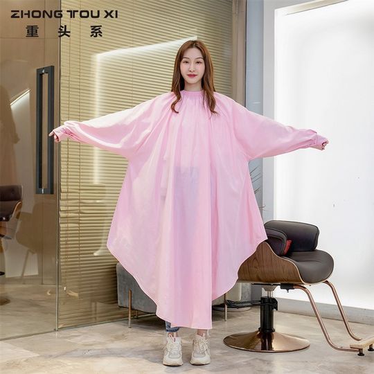 Heavy lace-up sleeve haircut cloth Velcro non-stick anti-static hair salon special haircut cloth for barber shop