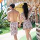 
New couple swimsuit one-piece skirt style boxer w suit for men and women with steel support gathered to make you look slimmer and cover your belly for hot springs