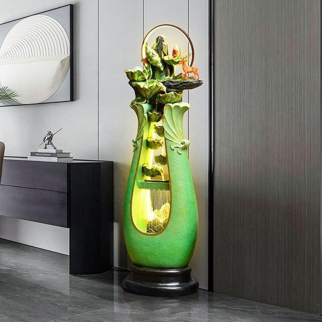 
Home floor-standing light luxury flowing water ornaments living room entrance TV cabinet decoration circulating water landscape fortune opening factory