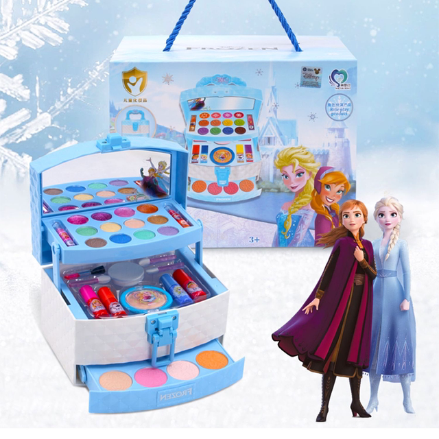 
Disney Children's Cosmetic Set Girls Elsa Princess Makeup Box Birthday Toy Gift Princess Nail Polish