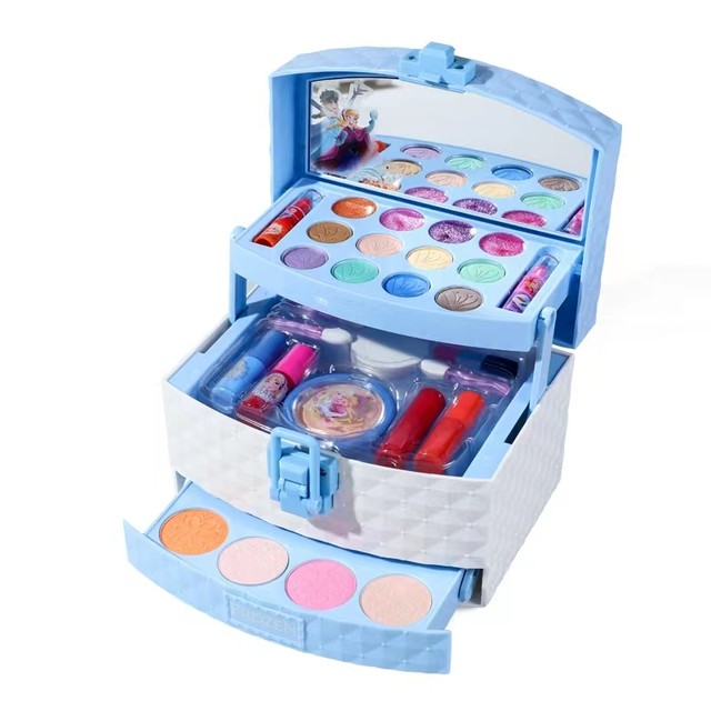 
Disney Children's Cosmetic Set Girls Elsa Princess Makeup Box Birthday Toy Gift Princess Nail Polish