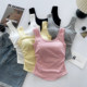 Wrinkled vest for women summer top suspender with chest pad 2025 new hot girl sports inner base covering for secondary breasts