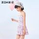zoke/zhouke children's swimsuit one-piece skirt with flat angle 2025 new girls hot spring vacation swimsuit