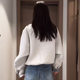 Autumn and winter holiday two-piece shirt cuffs with plaid casual gray sweatshirt for women loose lazy style top jacket