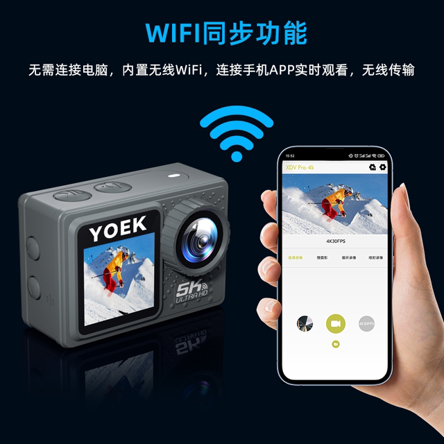 YOEK small square sports camera 5K HD waterproof anti-shake outdoor riding recorder D1