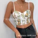 2024 European and American sexy embroidered cross-banded breast support backrest steel ring suspender small suspender 60912
