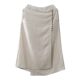 Solid color mid-length 2025 original hemp color literary irregular splicing skirt linen commuter slit A-line skirt summer
