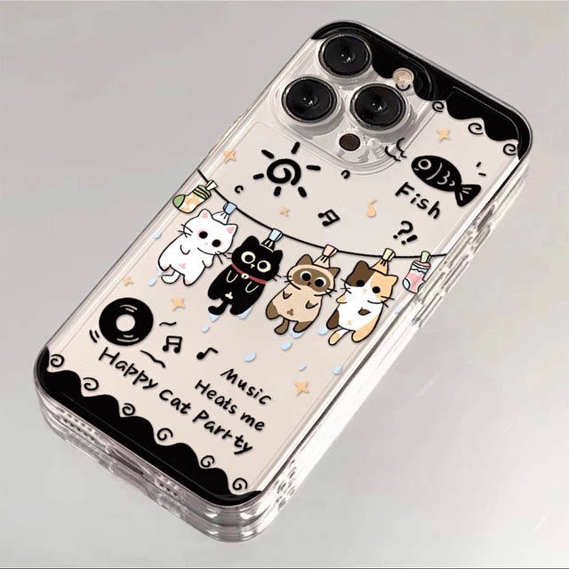 Ins fun cartoon suitable for Huawei mate70/p60pro mobile phone case Honor 200 transparent vivoS20 Xiaomi 15 Redmi note14 silicone OPPOreno13/12/11 Anti-fall