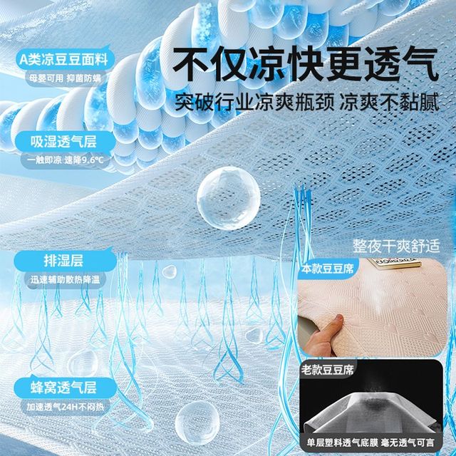 
Category A maternal and infant grade girl pink love ice doudou summer ice silk mat 2025 new machine washable soft mat