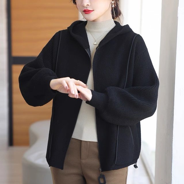 Autumn fashion new style woolen coat for women over 50 years old, middle-aged and elderly mothers, autumn and winter style stand-up collar thick coat
