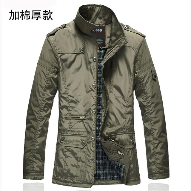 200Jin [Jin equals 0.5 kg] Jacket for men's spring and autumn large size middle-aged thin men's casual windbreaker mid-length stand-up collar jacket daddy suit

