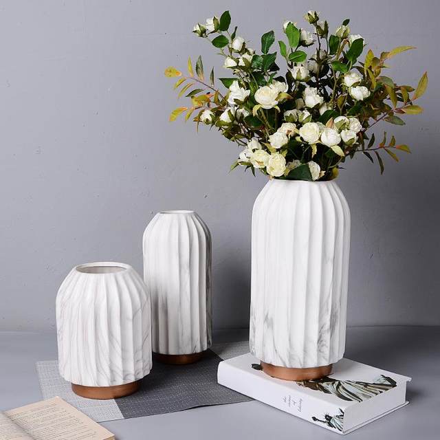 Green plants, small diameter vase, decal, stone pattern, ceramic flower pot, gardening, ceramic crafts, home decoration ornaments porcelain
