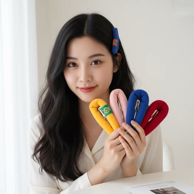 
Cute bubble sponge smiley face forehead bangs hair clip large adult clip face wash broken hair hair clip side clip