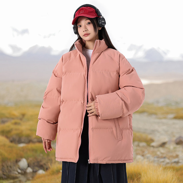 Just Ordinary 2025 New Winter Casual Solid Color Stand Collar Cotton Coat Warm Thickened Cotton Coat Jacket