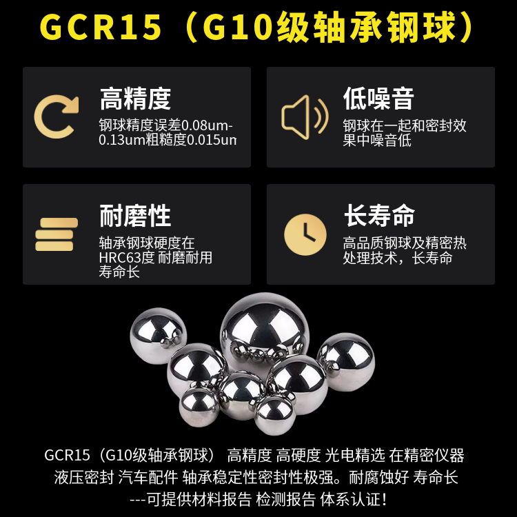 National standard G10 grade Gcr15 bearing steel ball 1/2/4/5/8/20/30/40/50/80/100mm steel ball