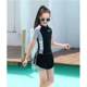 Girls' swimsuit split short -sleeved sunscreen Daedong children's flat -angle trousers, children's fast dry two -piece student swimsuit