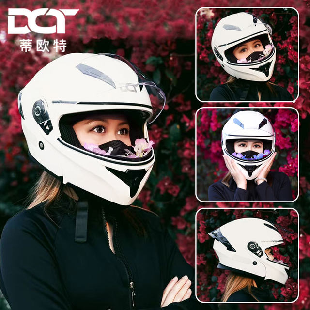 DOT Tiot motorcycle helmet 808 rear face helmet double lens full helmet men and women anti-fog motorcycle helmet 3C certification