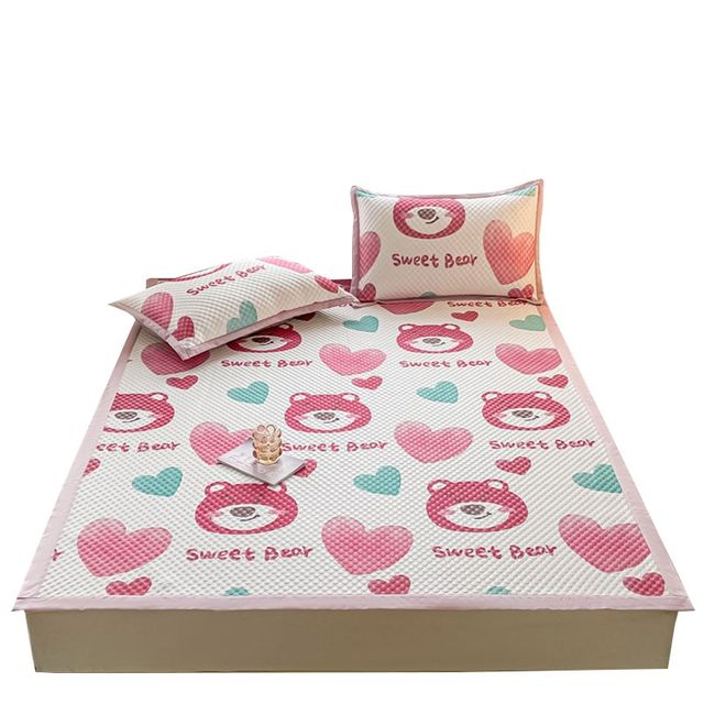 Summer 2024 new type a maternal and infant grade ice bean mat ice silk mat three-piece set machine washable 2 meters by 2 meters 2 seats