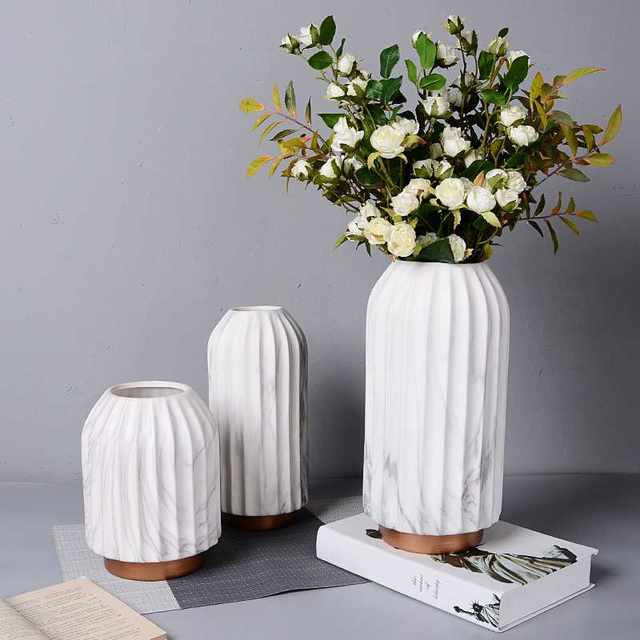 Green plants, small diameter vase, decal, stone pattern, ceramic flower pot, gardening, ceramic crafts, home decoration ornaments porcelain
