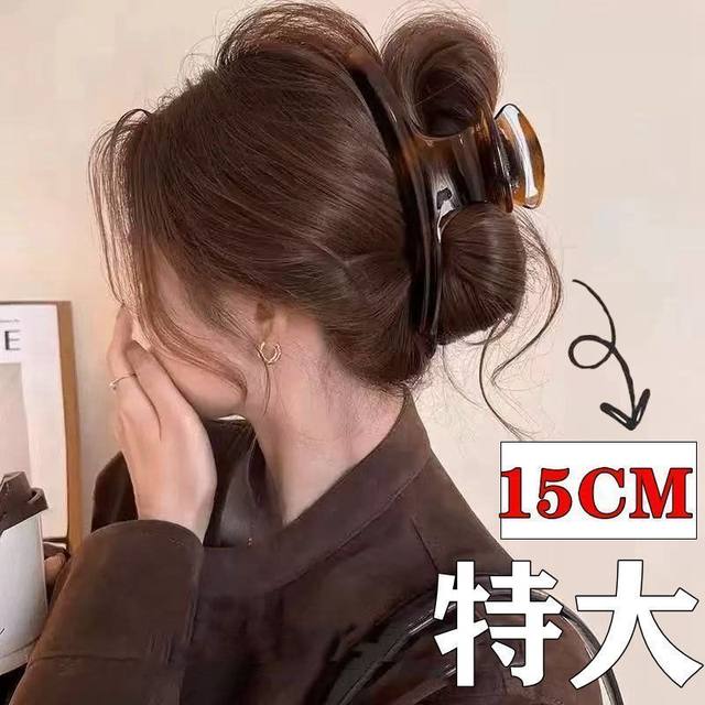 French high-end, oversized curved grabber, feminine and versatile, acrylic hairpin, ins style shark clip