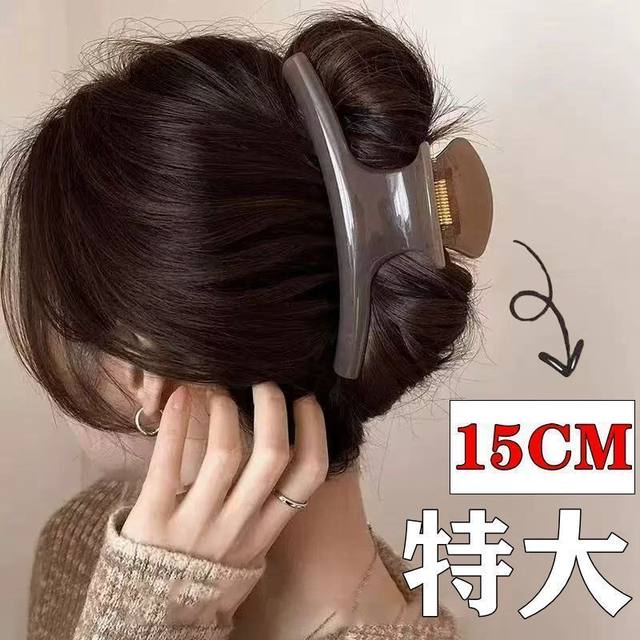 French high-end, oversized curved grabber, feminine and versatile, acrylic hairpin, ins style shark clip