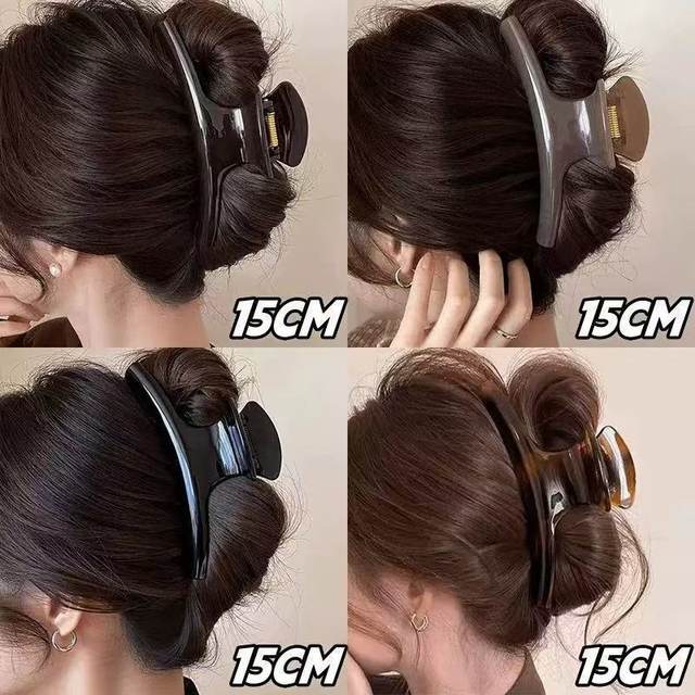 French high-end, oversized curved grabber, feminine and versatile, acrylic hairpin, ins style shark clip