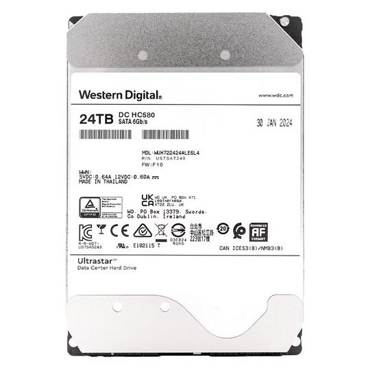 WD/Western Digital HC580 WUH722424ALE6L4 24TB enterprise-grade mechanical hard disk vertical record cmr t