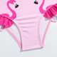 
Children's swimsuit cross-border bikini one-shoulder ruffle flamingo print K-flower triangle quick-drying little girl swimsuit