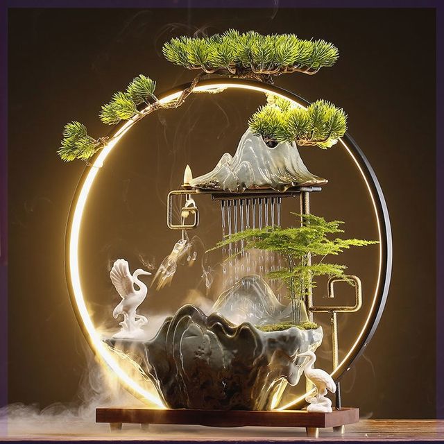 
Flowing water attracts wealth and wealth ornaments for home creative fountain living room office desktop moving to new Y home opening gift