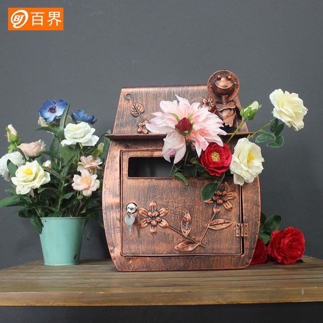 
Animal wrought iron mailbox metal wall-mounted mailbox retro handmade creative mailbox home gardening crafts mailbox