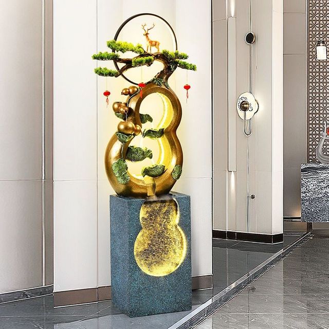 
Home gourd flowing water fountain living room office floor-standing ornaments recycling aquatic wealth landscape opening housewarming gift