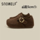 Snowelf thick-soled Birkenstock shoes for women 2025 new winter slip-on inner heightening single shoes genuine leather mule shoes
