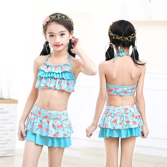 The new girl swimsuit split skirt, a young girl, a little girl princess, a swimsuit Korean version of the Bikini
