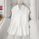 Drooping breathable sleeveless Tennis denim shirt for women's thin summer Korean casual and versatile loose white shirt top