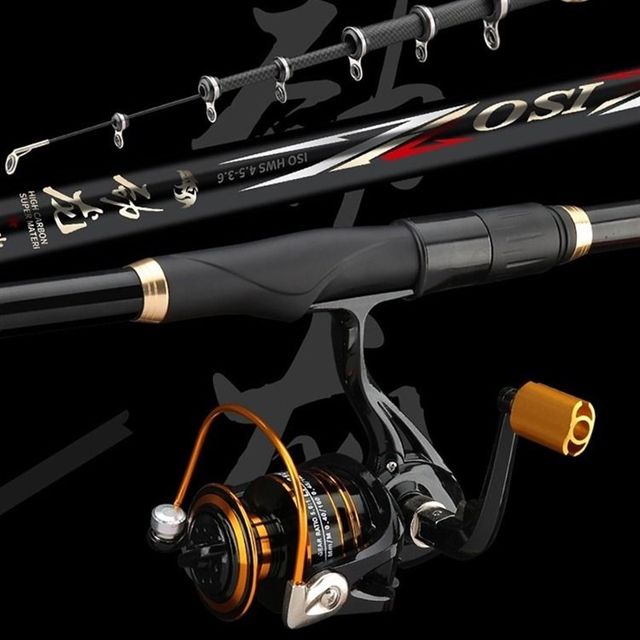 
High-carbon long-section multi-positioning rocky pole equipped rocky fishing rod rocky pole ultra-light ultra-hard long-distance casting pole sea pole full-hand sea pole