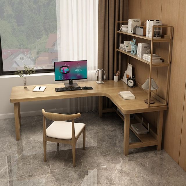 
Solid wood corner computer desk home L-shaped corner desk wall-mounted desk bedroom student writing desk