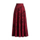 Spring and Autumn new printed temperament high-waisted A-line skirt for women mid-length large-size skirt versatile dancing long skirt