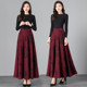 2025 spring and autumn new retro printed long skirt for women high waist large dancing skirt for women large size skirt
