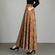Spring and Autumn Long Skirts for Women 2025 New High Waist Printed Skirts Fashion Large Size Slim A-line Dangling Big Dangle Skirt
