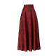 Women's autumn and winter 2025 new retro red printed A-line long skirt high waist large size draped dance skirt