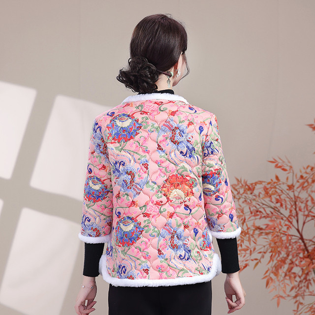 Mother's winter clothing, velvet half-sleeved cotton coat, warm coat, middle-aged and elderly women's clothing, autumn and winter thickened cotton vest, small cotton-padded jacket
