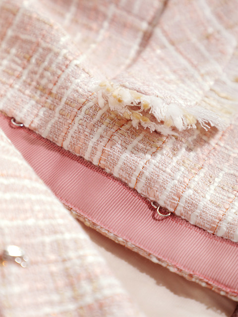 OFFIY-British Rose Temperament Rich Girls' Slim High-end Small Scent Pink Suit Jacket Women