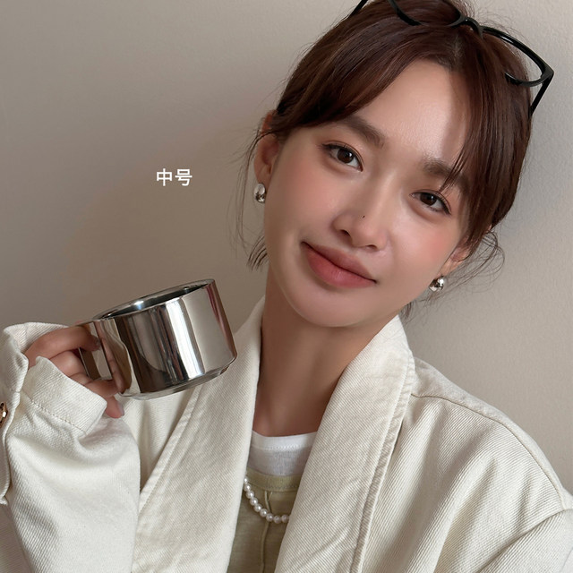 Gold ball earrings 2025 new hot niche high-end earrings double-sided ear buckles 925 silver needle earrings for women
