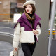 Contrast color knitted shawl down jacket 2024 winter new European station loose thickened white duck down jacket bread coat