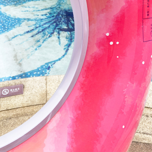 Swimming ring adult thickened lifebuoy for boys and girls anti-rollover rainbow floating ring for beginners baby adult armpit ring