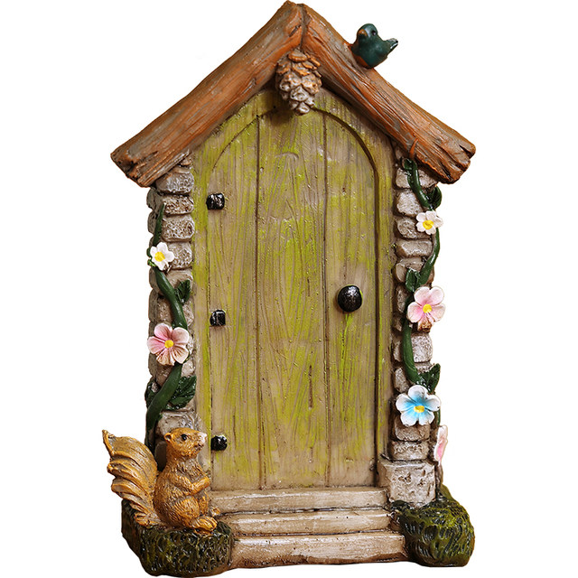 Elf House Resin Door Tables and Chairs Succulent Micro Landscape Decoration Green Plants Flower Pots Garden Home Gardening Decorative Ornaments