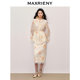 MAXRIENY Chinese sweet Organ yarn skirt 24 autumn and winter new heavy industry embroidered long skirt
