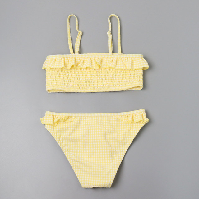 8818 Foreign Trade Children's Split Swimsuit Cute Little Girl One-piece Swimsuit Ruffled Baby Girl Bikini